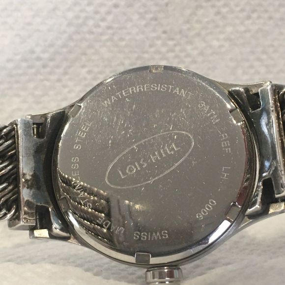 LOIS HILL Round Face Watch Sterling Silver Band Pink Face - Picture 7 of 16